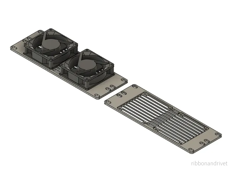 10" 2U Rackpanel för 80mm Fläkt