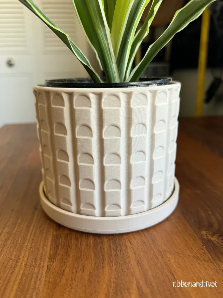 Mid Century Modern Planterkruka med droppbricka - Bild 3