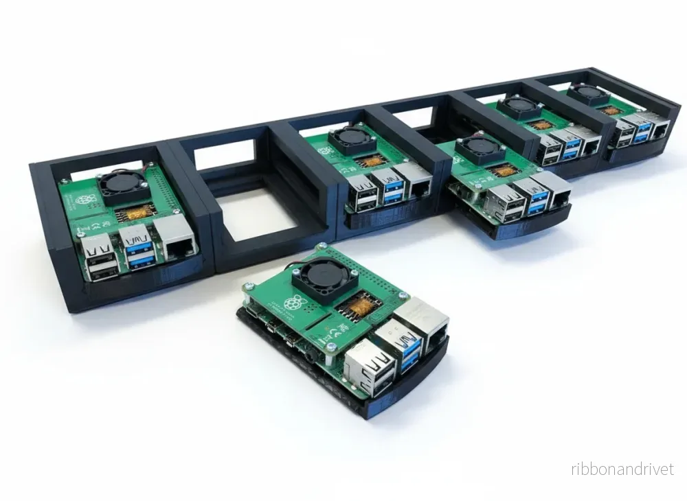 Raspberry Pi 4 1U 19-tums serverracksats - Bild 2