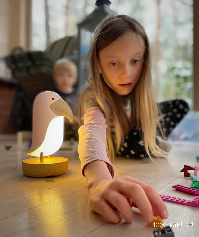 Lampa med högtalare- Rosa fågel - Bild 3